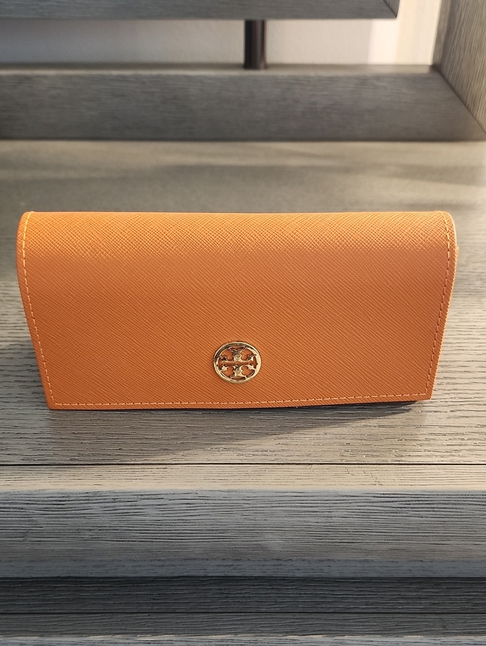 Tory Burch Leather Eyewear Case with Drawstring Pouch